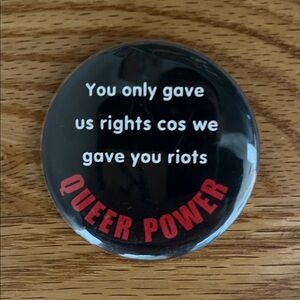 Black and Red Queer Power Button